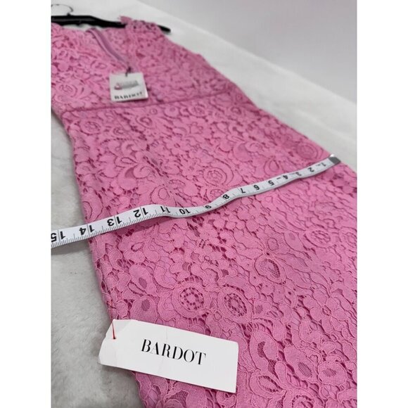 New Bardot Women's Size XS milana lace sheath dress - pink bloom - Picture 8 of 13